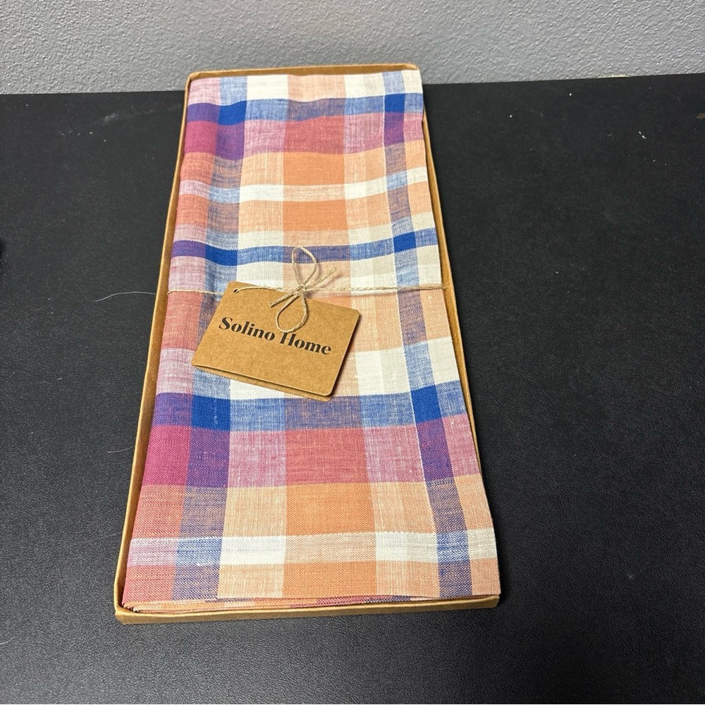 Solino Home 14”x72” Table Runner, Fall Multicolor, 100% Linen